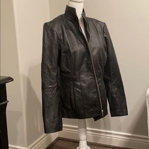 Cole Haan black leather jacket